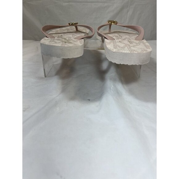 MICHAEL KORS MK FLIP FLOP PVC JET SET PINK GOLD LOGO SANDALS US 10 - Picture 3 of 15